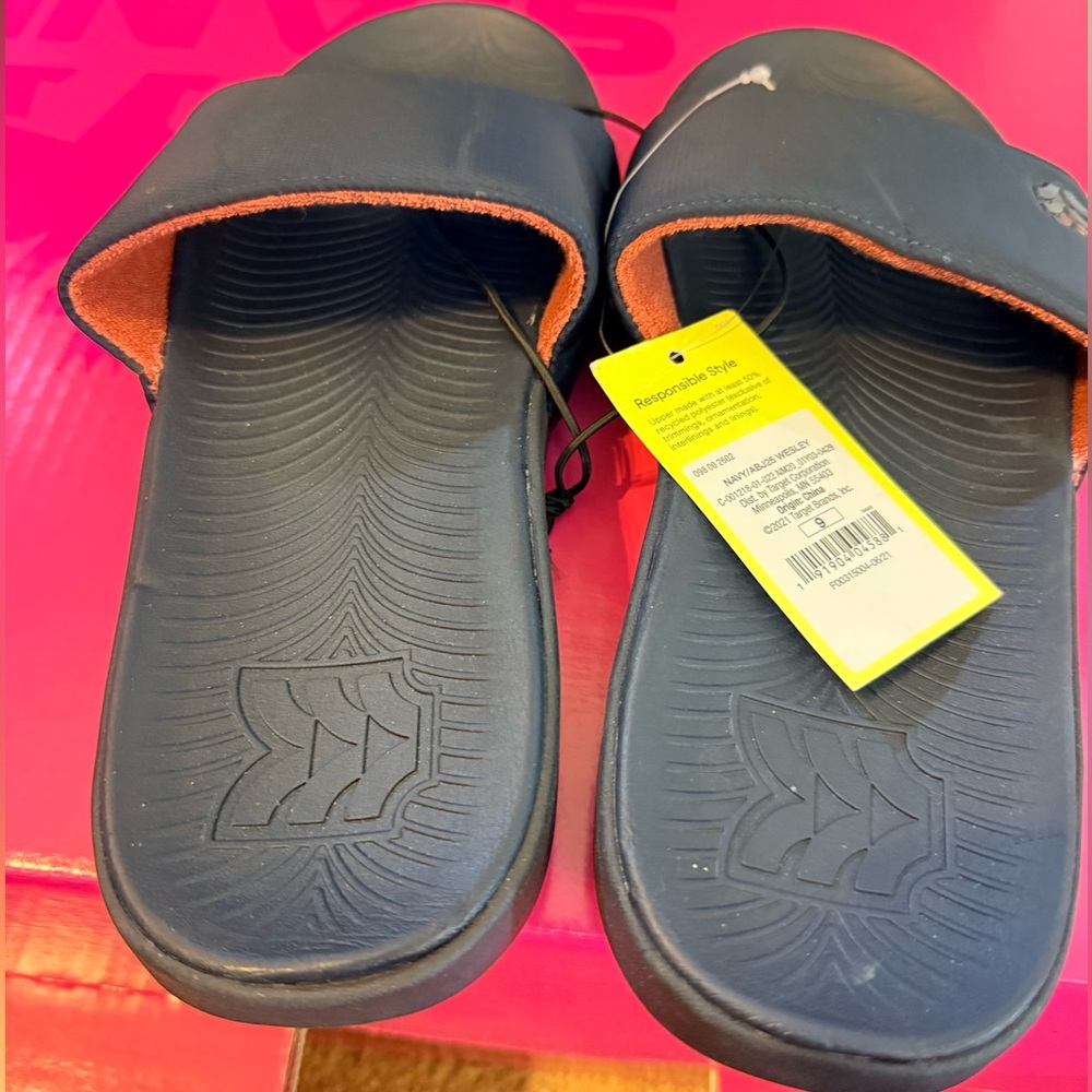All in motion men’s size 9 navy slides - Picture 3 of 5